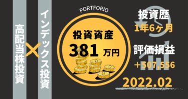 投資歴1年半/資産380万円/2022年2月のポートフォリオ全公開！