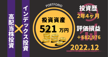 資産520万円/160万円伸びた2022年の投資を振り返りました！